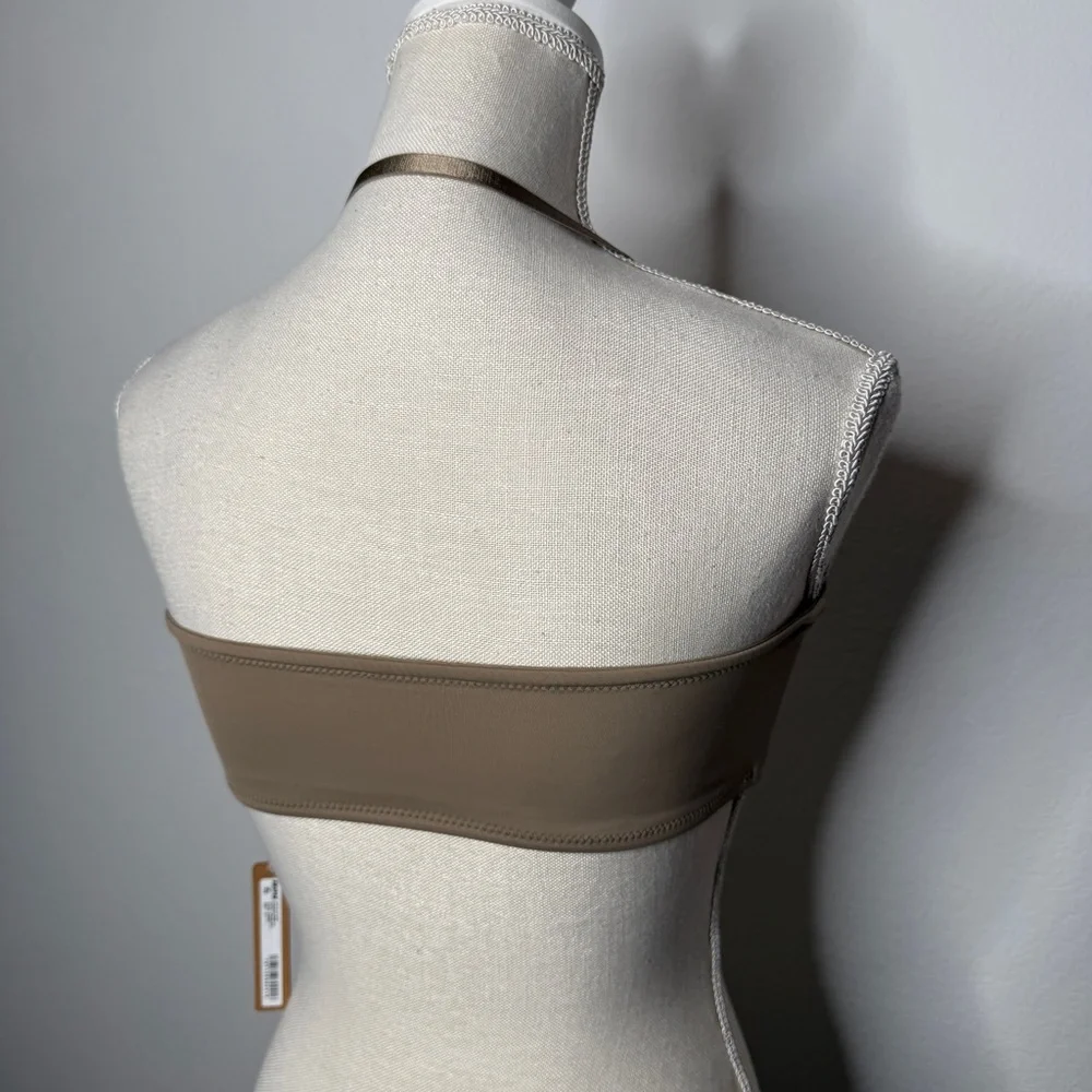 SKIMS Bandeau Bikini Top Desert Adjustable Strap Recycled Nylon NWT Size M